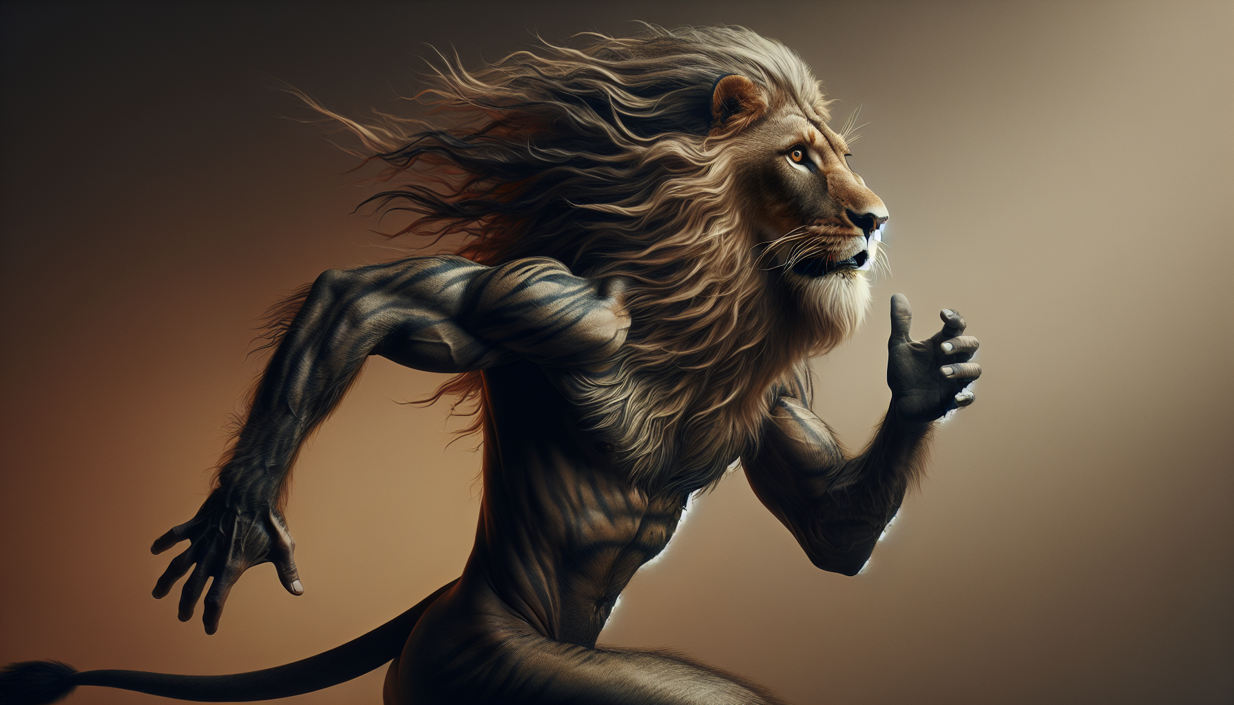 running like a lion